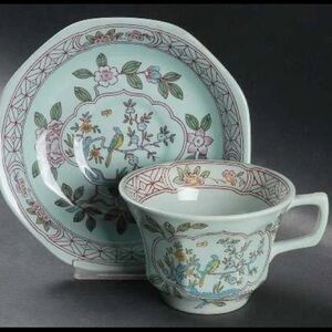 Adams China Flat Cup and Saucer Set Singapore Bird